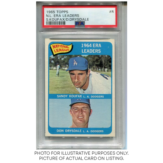 1965 Topps NL Era Leaders Sandy Koufax/Don Drysdale - PSA 6(ST)