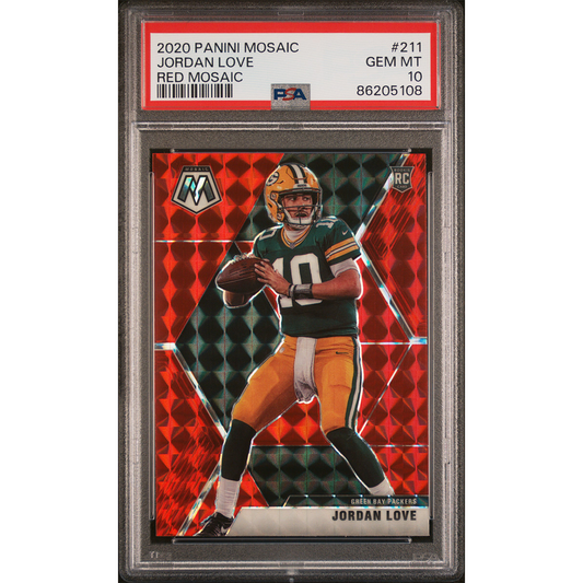 2020 Panini Mosaic Jordan Love Red Mosaic Rookie - PSA 10